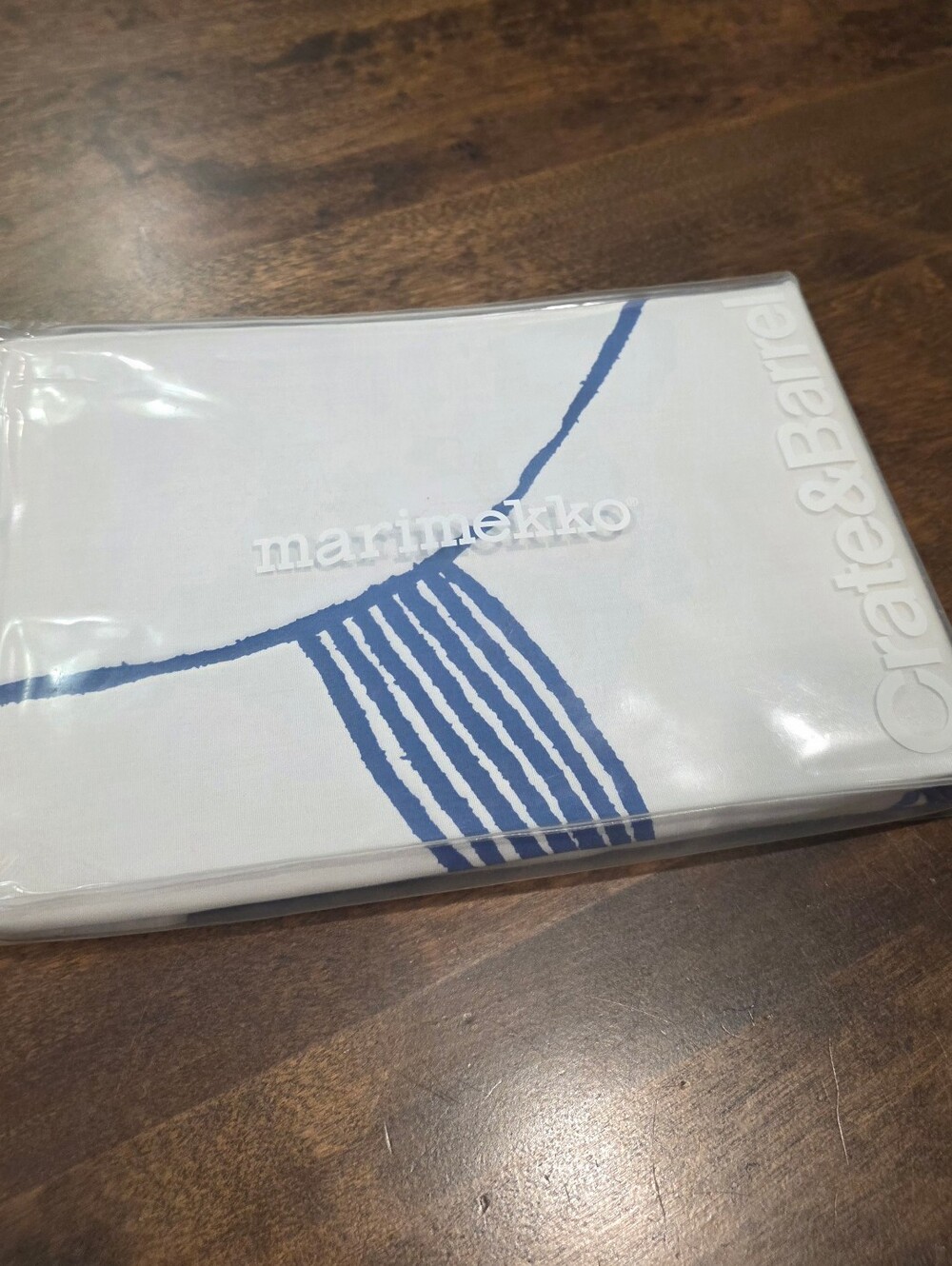 NEW Crate Bsrrel Marimekko Lompolo Blue White Standard Pillow Sham 20"x26"